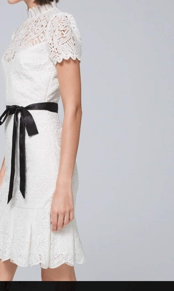 White House Black Market Lace Dress in White and Black - Picture 6 of 13